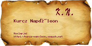 Kurcz Napóleon névjegykártya